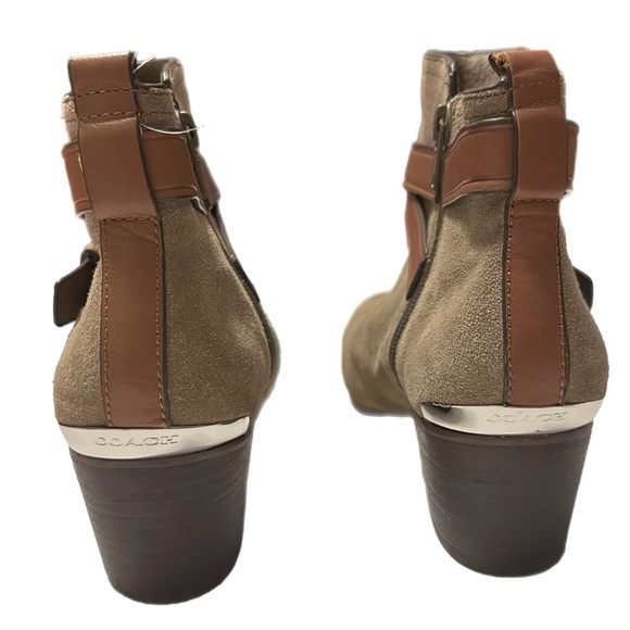 Coach Pauline Tan Suede Leather Boots - Picture 3 of 12